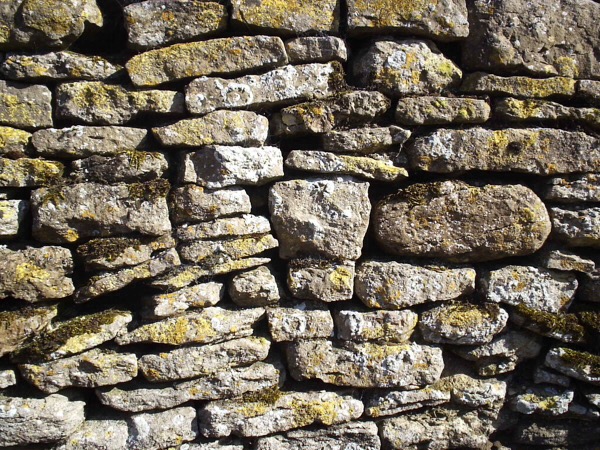 Muro De Pedra Seca Feito De Pedras Naturais Na Ilha De Creta Na